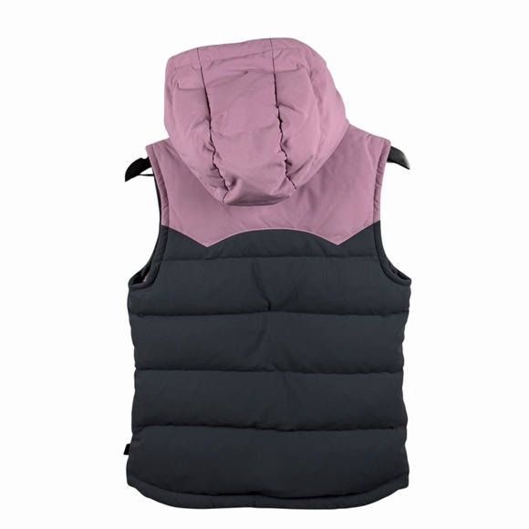 Patagonia Women's Sz‎ S Bivy Hooded Vest in Gray, Pink Hooded Down Filled - Picture 7 of 15